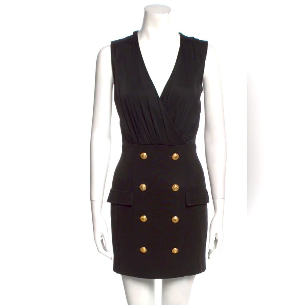 Balmain black mini dress size 36 XS